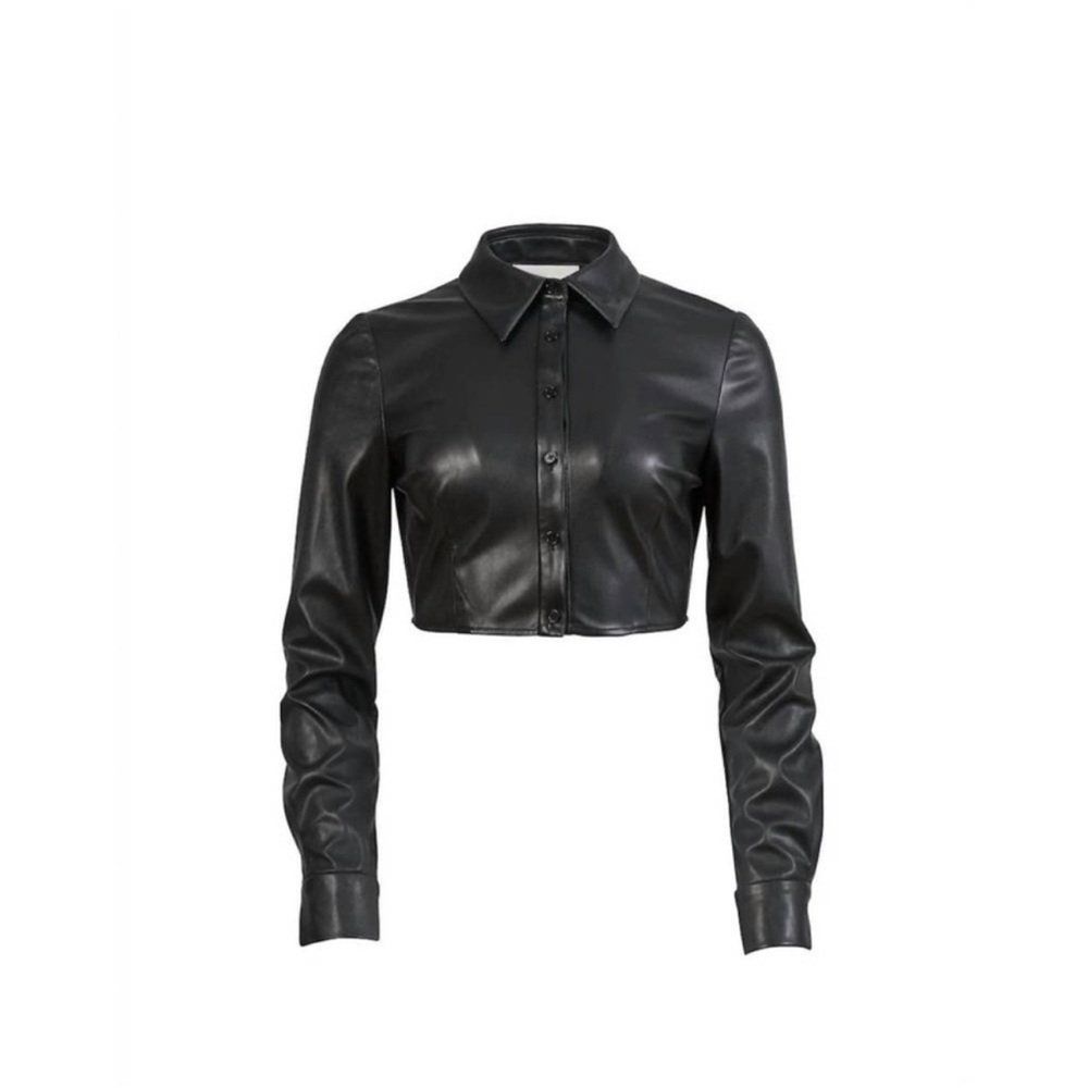 Fleur Du Mal Vegan Leather Cropped Top